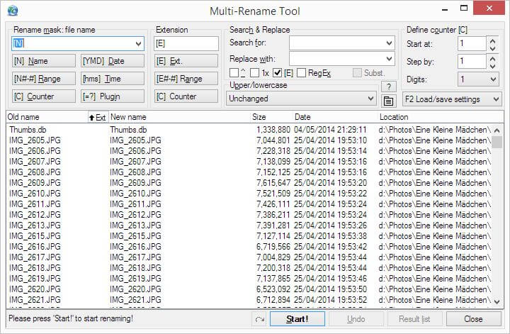 Total Commander: Multi-Rename tool